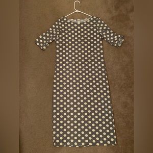 Women’s grey and cream polka dot dress size medium